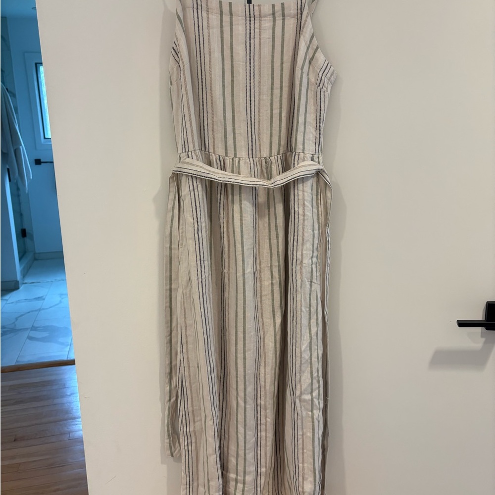 Splendid Cream Maxi Sleeveless Scoop Neck Dress